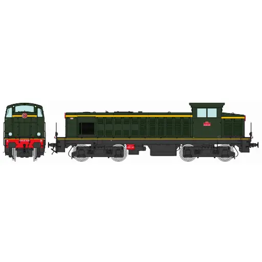 [REJM017SAC] Locomotive diesel 040 DE 528 livrée d'origine, plaques en relief, (Rouen – Le Havre) Ouest - Ree Modèles JM017SAC - HO 1/87 - SNCF - Ep III - Digital sound - 3R
