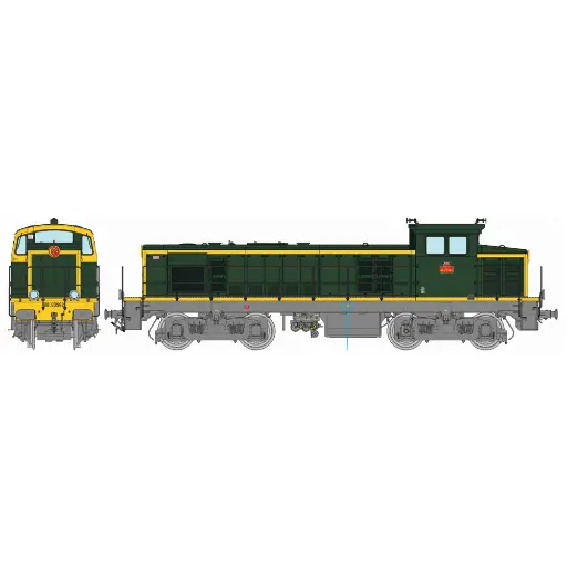 [REJM020] Locomotive diesel BB 63962 livrée vert 301, châssis gris, plaques en relief, (Villeneuve) - Ree Modèles JM020 - HO 1/87 - SNCF - Ep IV - Analogique - 2R