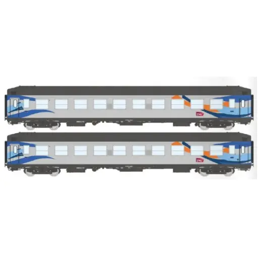 [REVB483] Set de 2 voitures UIC couchettes B9c9x Livrée CROISIÈRE - REE VB483 - SNCF - HO 1/87 - EP VI