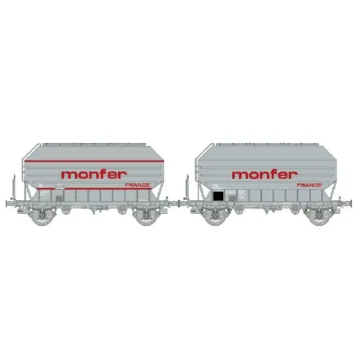 [REWB896] Coffret de 2 wagons céréaliers FRANGECO « MONFER » - REE WB896 - SNCF - HO 1/87 - EP IV-V