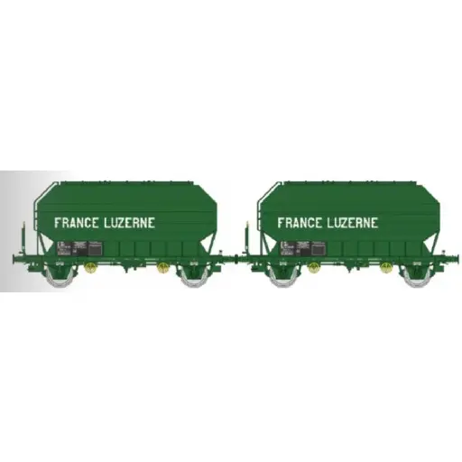 [REWB902] Coffret de 2 wagons céréaliers FRANGECO « FRANCE LUZERNE » - REE WB902 - SNCF - HO 1/87 - EP IV-V
