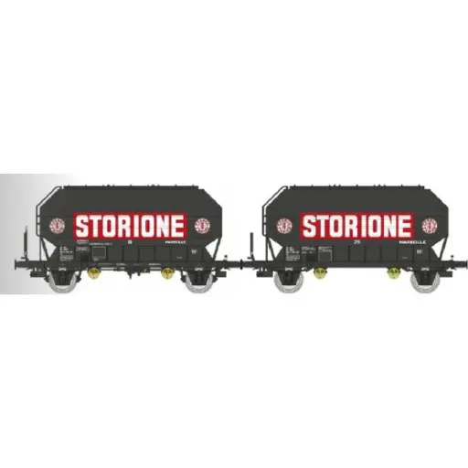 [REWB905] Coffret de 2 wagons céréaliers FRANGECO « STORIONE » - REE WB905 - SNCF - HO 1/87 - EP IV-V