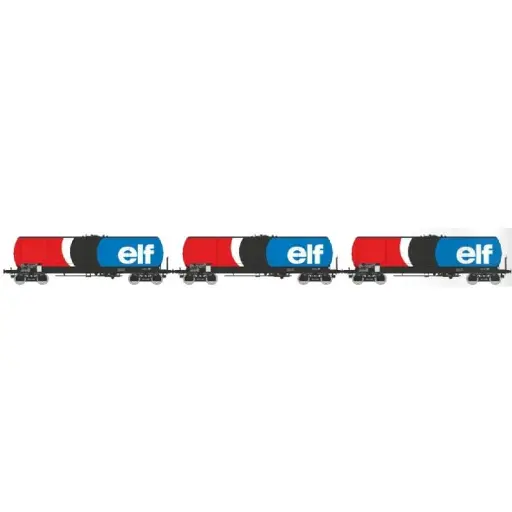 [REWB935] Set de 3 wagons citernes ANF "ELF" - REE WB935 - SNCF - HO 1/87 - EP IV