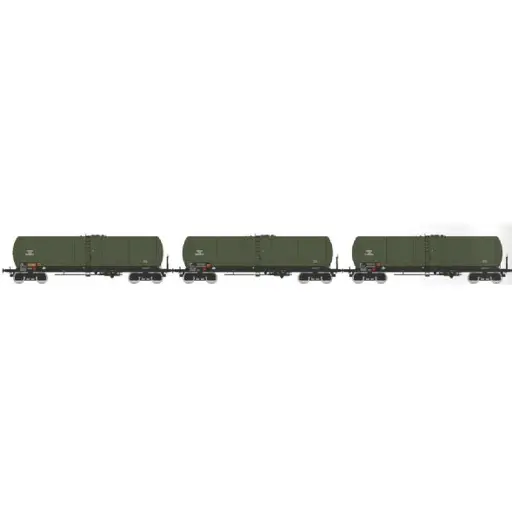 [REWB939] Set de 3 wagons citernes ANF "ESSENCE DES ARMÉES" - REE WB939 - SNCF - HO 1/87 - EP V-VI