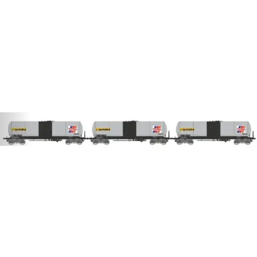 [REWB941] Set de 3 wagons citernes ANF "TOTAL/SIMOTRA" - REE WB941 - SNCF - HO 1/87 - EP V