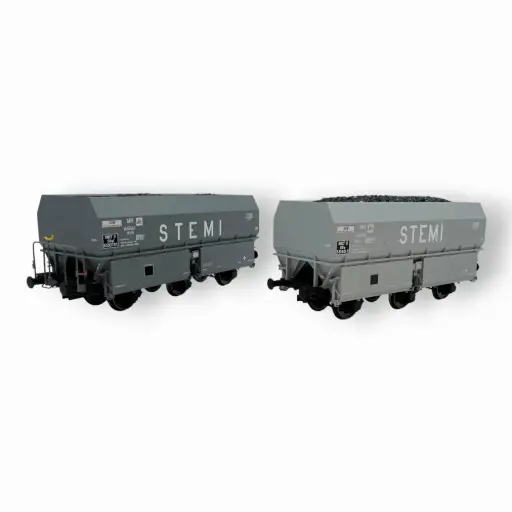 [REWB961] Coffret de 2 wagons de coke MH45 "STEMI" - REE WB961 - SNCF - HO 1/87 - EP III