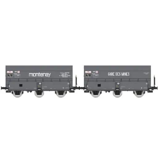 [REWB964] Coffret de 2 wagons coke MH45 « MONTENAY / Gare des Mines » - REE WB964 - SNCF - HO 1/87 - EP III