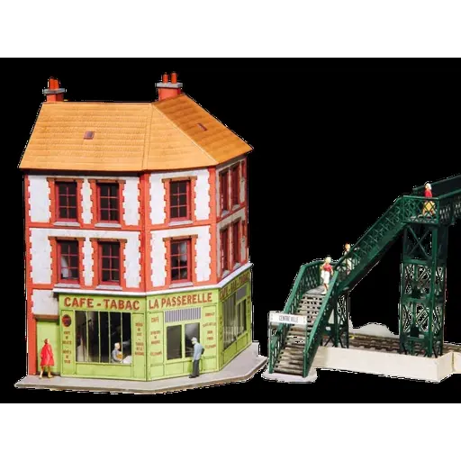 [REVIL019] Immeuble d’angle à 90° (Café - Bar - Tabac) - Régions et Compagnies VIL019 - HO 1/87