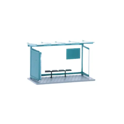 [RI70319] Arrêt de Bus - Turquoise - Rietze 70319 - HO 1/87
