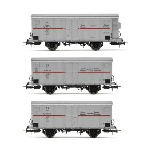 Coffret de 3 wagons frigorifiques 2 essieux - Rivarossi HR6605 - HO 1/87 - FS - EP. III - 2R