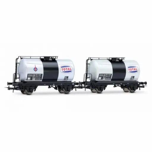 [HR6565] Coffret de 2 wagons-citernes  à 2 essieux « Total » - Rivarossi HR6565 - HO 1/87 - FS - Ep III