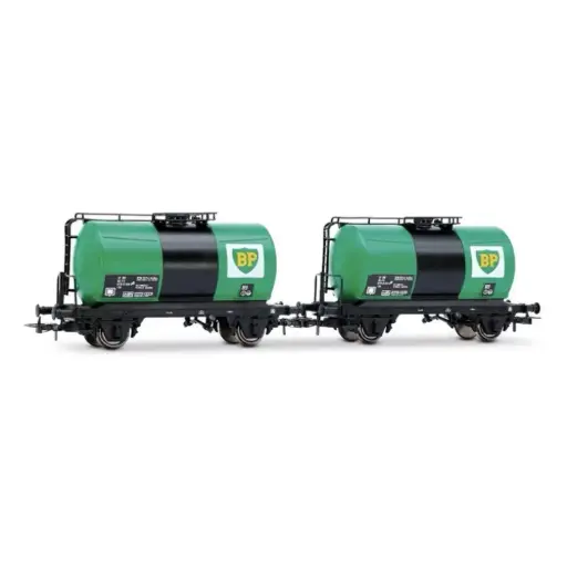 [HR6567] Coffret de 2 wagons-citernes à 2 essieux « BP » - Rivarossi HR6567 - HO 1/87 - FS - Ep IV