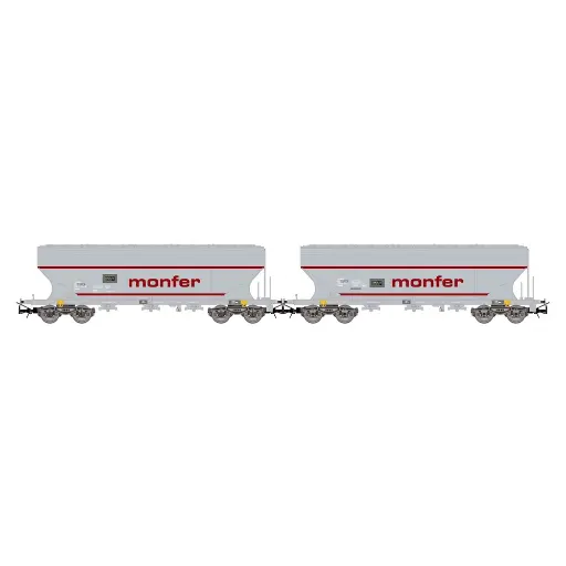 [HR6677] Coffret de 2 trémies à céréales « MONFER » - Rivarossi HR6677 - HO 1/87 - I-ERSA - EP VI
