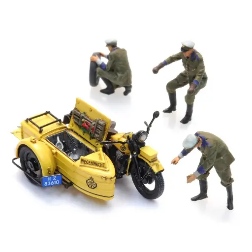 [AR10.398] Moto side-car ANWB avec figurines - Artitec 10.398 - HO 1/87