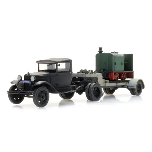 [AR387.556] Semi-remorque Ford AA avec locomotive Deutz - ARTITEC 387.556 - HO 1/127