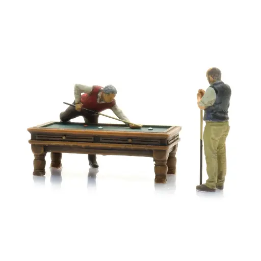 [AR387.693] Table de billard et 2 joueurs - Artitec 387.693 - HO 1/87