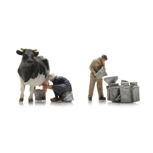 [AR5220013] Les producteurs laitiers - 2 personnages et 1 vache - ARTITEC 5220013 - Z 1/220