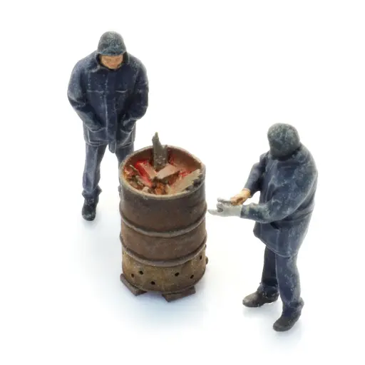 [AR5220016] Ouvriers de la voie avec barillet de combustion - 2 personnages - ARTITEC 5220016 - Z 1/220
