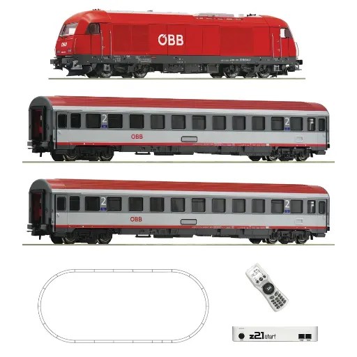 [RO5110005] Coffret de départ z21 start : Locomotive diesel série 2016 avec train rapide - Roco 5110005 - HO : 1/87 - ÖBB - Ep VI - Digital - 2R