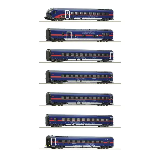 Coffret de 7 voitures Nightjet - Roco 5500004 - HO 1/87 - ÖBB - Ep VI - 2R