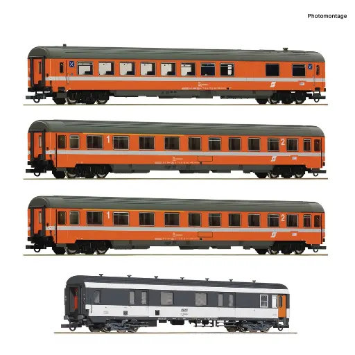 [RO6200077] Coffret de 4 voitures voyageurs du train "Arlberg-Express" - Roco 6200077 - ÖBB - HO 1/87 - EP. IV - 2R