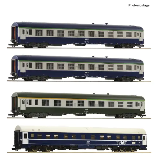 [RO6200080] Coffret de 4 voitures du train "Arlberg-Express" - Roco 6200080 - SNCF - HO 1/87 - EP. IV - 2R