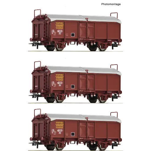 [RO6600173] Coffret de 3 wagons à toit coulissant - Roco 6600173 - SNCF - EP. IV