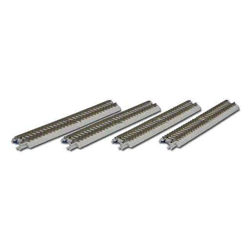 [RO7297001] 4 rails droits avec ballast, 110 mm, avec panneau de connexion - Rokuhan 7297001 - Z 1/220