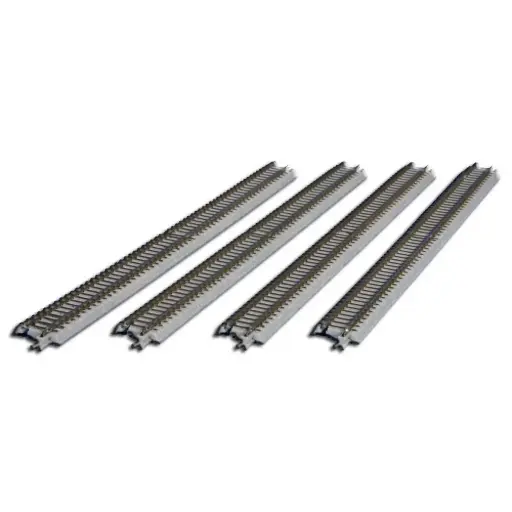 [RO7297009] 4 rails droits ballastés gorge d'alimentation 220 mm code 60 - Rokuhan 7297009 - Z 1/220 - 2R