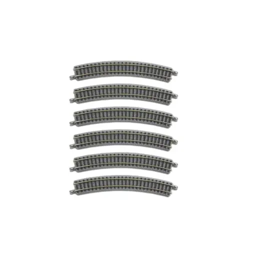 [RO7297032] 6 rails courbés R195-30° - Rokuhan 7297032 - Z 1/220