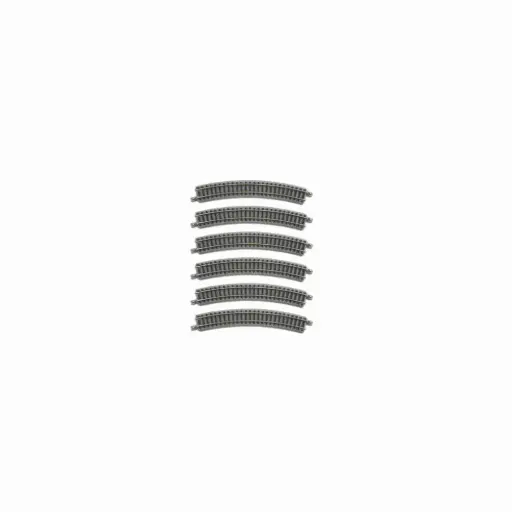[RO7297032] 6 rails courbes Classic Track 195 mm 30° - Rokuhan R032 / 7297032 - Z 1/220 - 2R