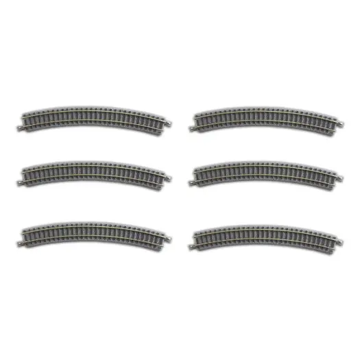 [RO7297033] 6 rails courbés R220-30° - Rokuhan 7297033 - Z 1/220