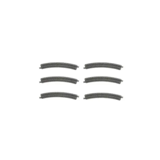 [RO7297033] 6 rails courbes Classic Track 220 mm 30° - Rokuhan R033 / 7297033 - Z 1/220 - 2R