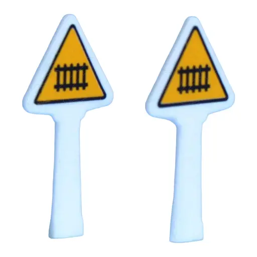 [SA8311] Lot de 2 panneaux de signalisation de danger Michelin 1935 - SAI 8311 - Avertissement passage à niveau - HO 1/87