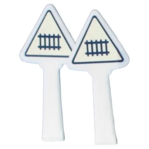 [SA8321] Lot de 2 panneaux de signalisation de danger Michelin 1946 - SAI 8321 - Avertissement passage à niveau - HO 1/87