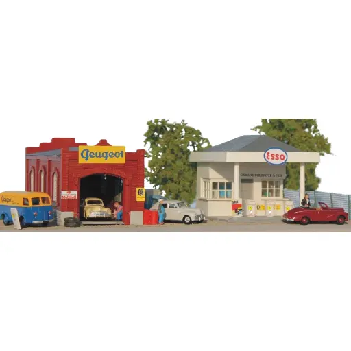 [SA0166] Garage Peugeot - Atelier - Station-Service Esso - Sai 166 - HO 1/87 - Ep III
