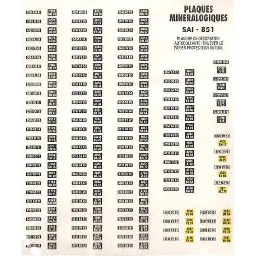 [SA0851] Plaques minéralogiques Françaises des années 1950