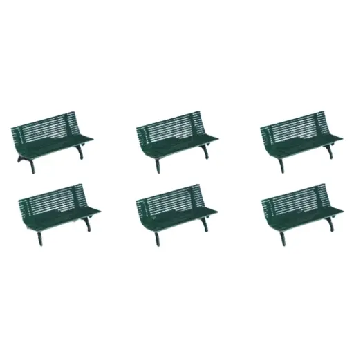 [SA703] Set de bancs publics verts - HO 1/87