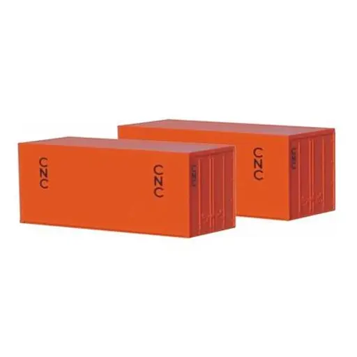 [SA1521] Lot de 2 conteneurs du groupe CNC 20" livrée orange SAI 1521 - HO : 1/87