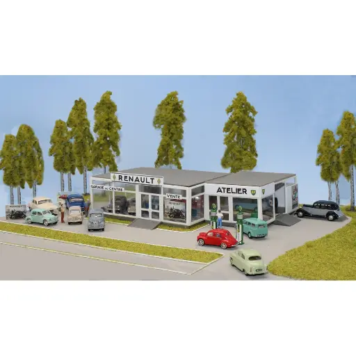 [SA243] Concession Renault - Atelier - Pompes à Essence BP - Renault 4CV - SAI 243 - HO 1/87