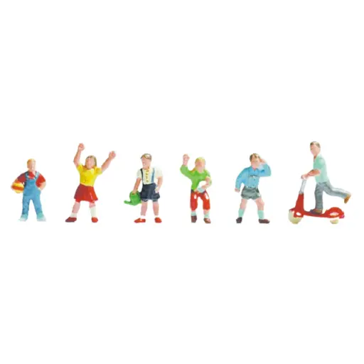[SA334] Lot de 6 personnages, groupe d'enfants filles / garçons SAI 334 - HO : 1/87
