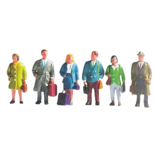 [SA332] Lot de 6 personnages voyageurs en tenue d'affaire SAI 332 - HO : 1/87