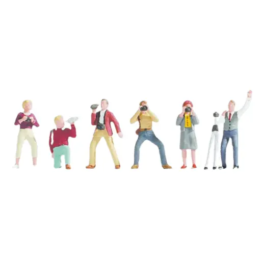 [SA338] Lot de 6 personnages - Photographes hommes et femmes SAI 338 - HO : 1/87