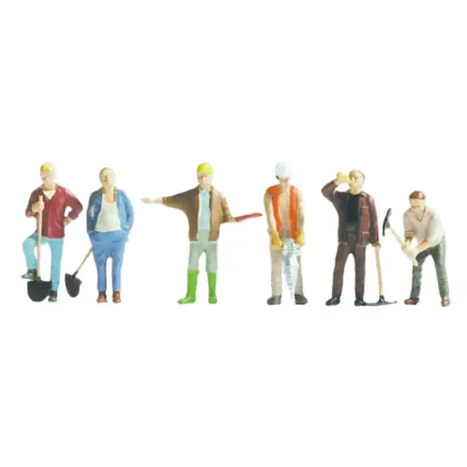 [SA336] Lot de 6 personnages Ouvriers hommes en activité SAI 336 - HO : 1/87