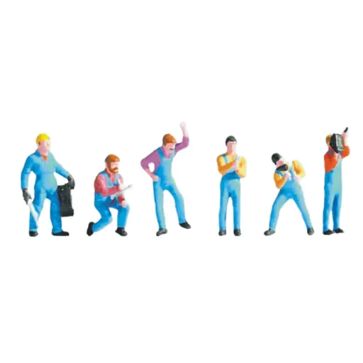 [SA337] Lot de 6 personnages Mécaniciens Automobile SAI 337 - HO : 1/87