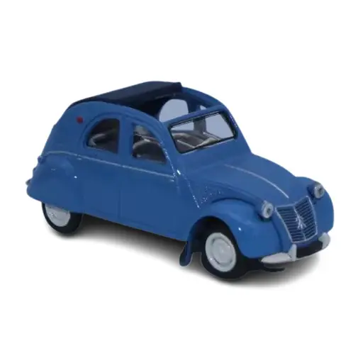 [SA6013] Voiture Citroën 2cv AZLP 1958 bleu glacier capote ouverte SAI 6013 - HO 1/87