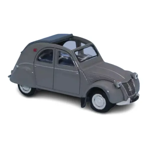 [SA6010] Voiture Citroën 2cv AZLP 1958, grise, capote ouverte SAI 6010 - HO 1/87