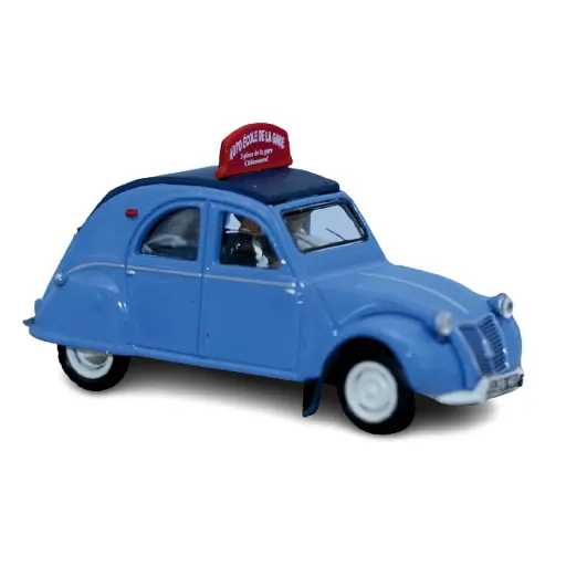 [SA1606] Véhicule Citroën 2CV AZLP Auto-école, bleu, 2 personnages, SAI 1606 HO 1/87