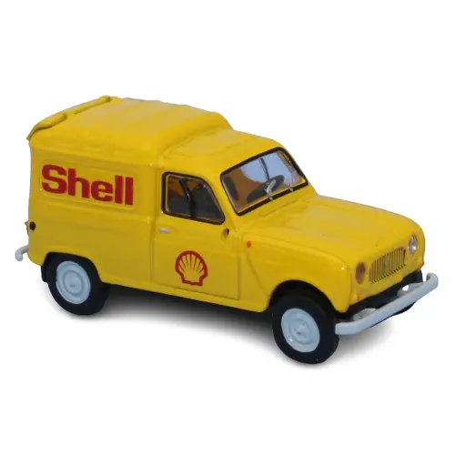 [SA2455] Voiture Renault 4 Fourgonnette, Shell livrée jaune SAI 2455 - HO : 1/87 -