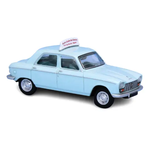 [SA6263] "Auto École de la Gare" Peugeot 204 berline, 1968 bleu pastel SAI 6263 - HO 1/87